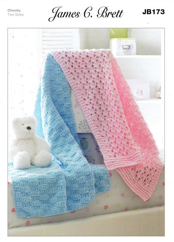 Cottontail Crafts Knitting Pattern JB173 for a Babies Blanket in